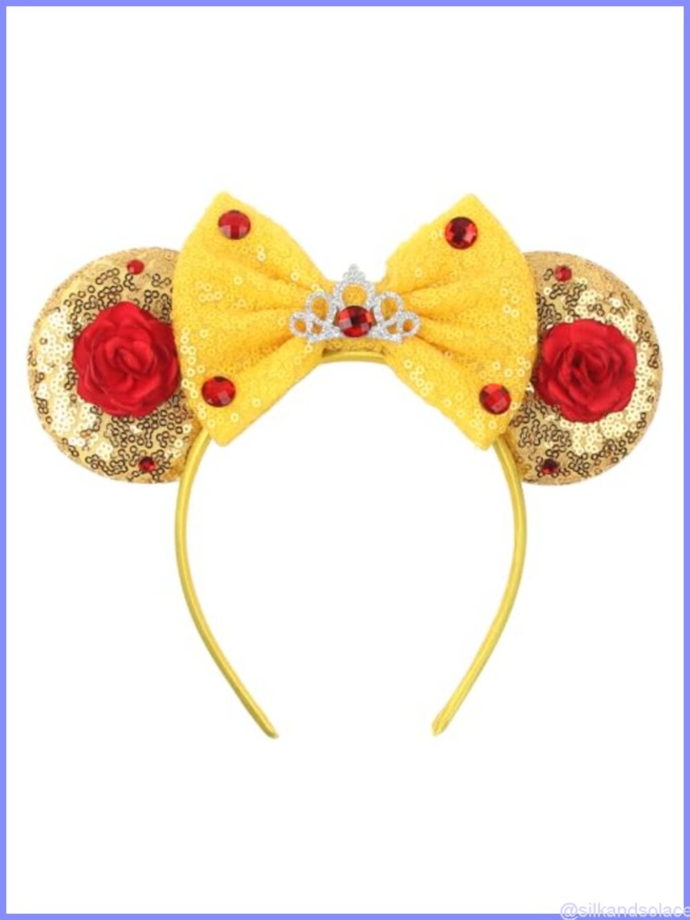 Ears Headband Red Rose Princess Hair Accessory Birthday Party Theme Park